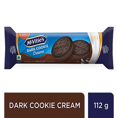 Buy McVitie S Dark Cookie Cream Biscuit Chocolate Flavoured Cream No