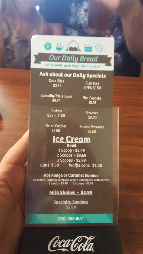 Menu At Our Daily Bread Llc Desserts Eddyville