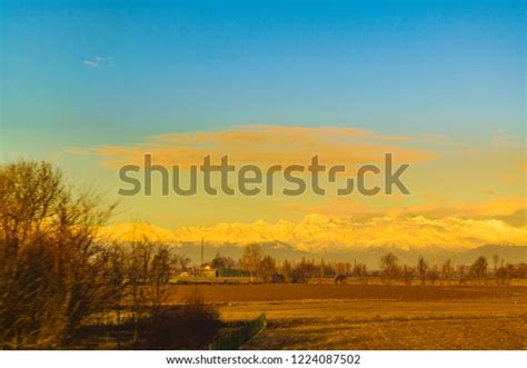 Piamonte Landscape Alpes Background Driver Point Stock Photo 1224087502 ...