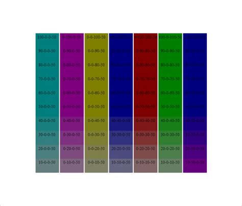 Free Sample Cmyk Color Chart Templates In Pdf Ms Word