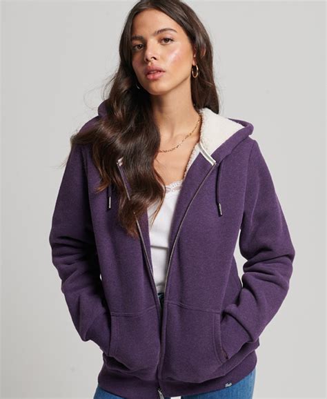 Superdry Sweat Capuche Zipp Et Doubl En Peau Lain E Femme