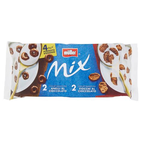 müller Mix Yogurt Bianco Più Anelli al Cioccolato Yogurt Bianco Più