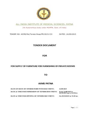 Fillable Online Tender Document For To Aiims Patna Fax Email Print