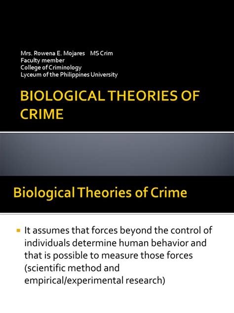 4 - Biological Theories of Crime (Autosaved) (Autosaved) | PDF | Criminology | Intelligence Quotient