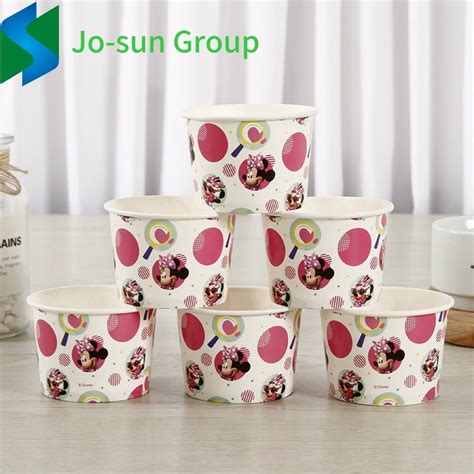 Low Moq Customized Logo Paper Cup For Ice Cream Dessert Bowl Without