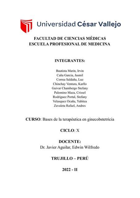 Informe De Embarazo Prolongado Ucv Stefany Claudia Guivar Chambergo