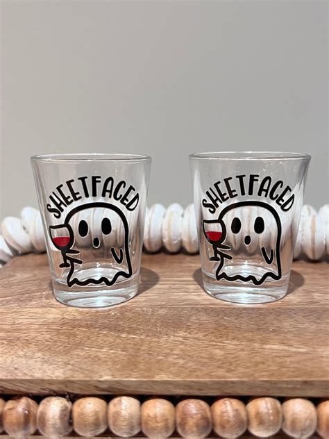 Funny Shot Glass Ghost Shot Glasses Cute Shot Glasses Sheetfaced Ghost ...