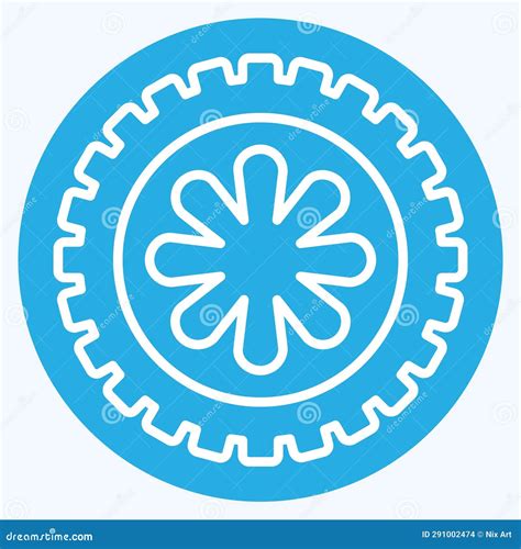 Icon Wheel Related To Car Automotive Symbol Blue Eyes Style Simple