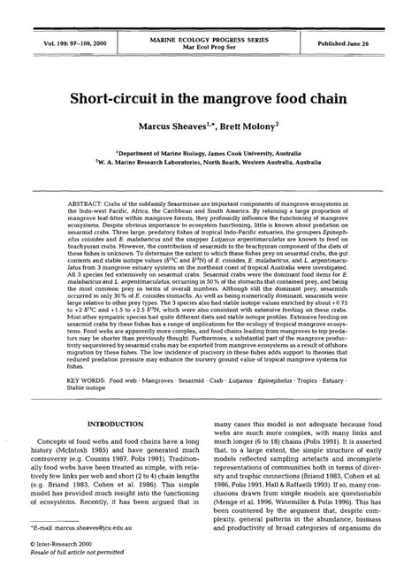 (PDF) Short-circuit in the mangrove food chain