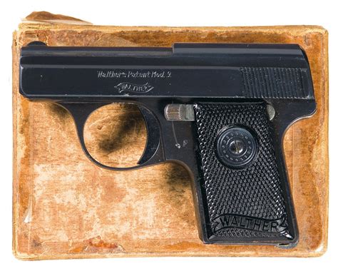 Exceptional Walther Model 9 Semi Automatic Pistol With Original Walther Box