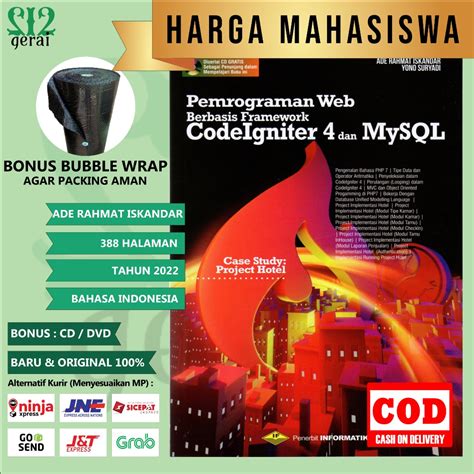 Jual BUKU PEMROGRAMAN WEB BERBASIS FRAMEWORK CODEIGNITER 4 DAN MYSQL