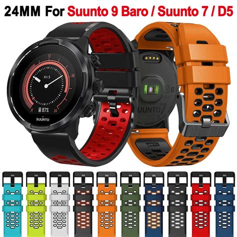 24mm Silicone Bracelets For Suunto 7 9 Spartan Sport Wrist HR Strap