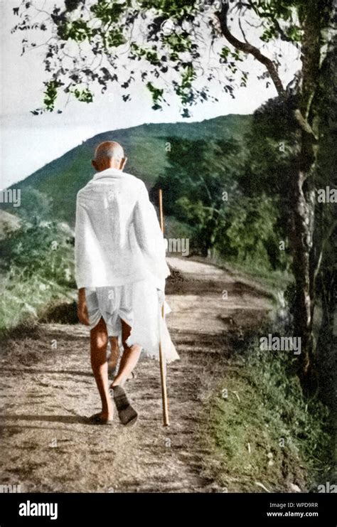 Mahatma Gandhi With Stick High Resolution Stock Photography And Images