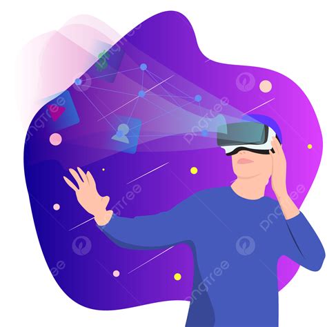 Vr Glasses Virtual Vector Design Images Man Virtual World Meta Vr