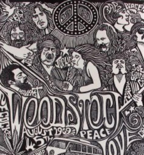 Woodstock 1969 Psychedelic Hand Signed Posterography Letterpress Art