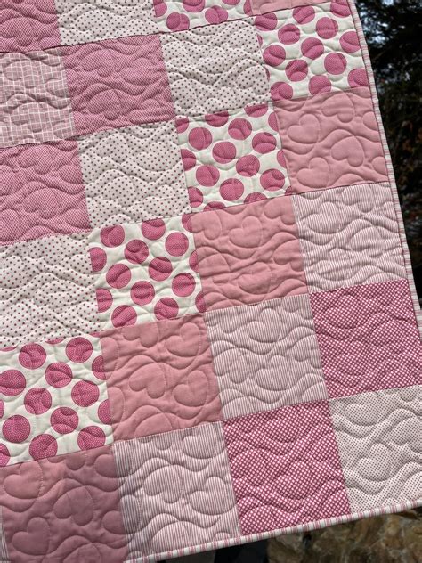 Pink Baby Quilt Etsy