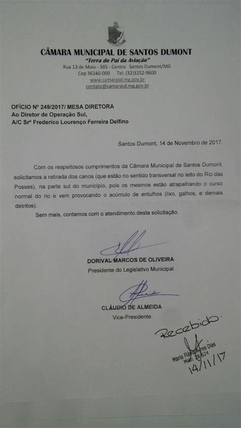 Presidente Protocola Of Cio Na Sede Da Copasa E Cobra Provid Ncias