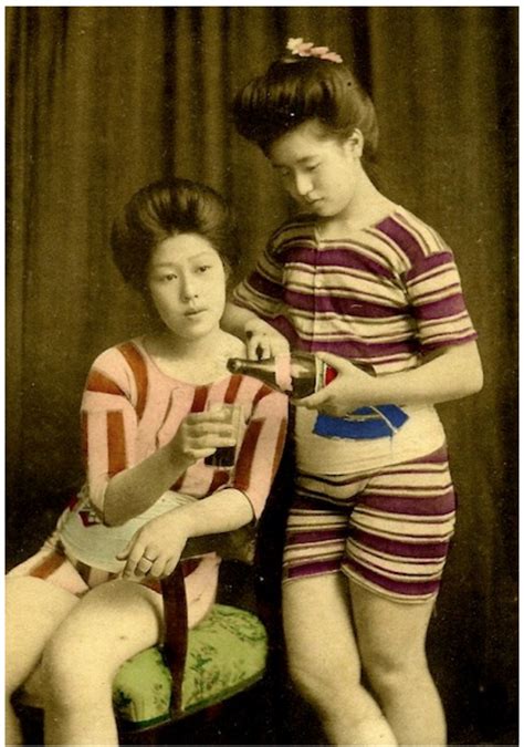 Vintage Photos Of Geisha Bathing Beauties Japanese Swimsuit Geisha