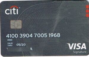 Bank Card Citi Visa Signature Citibank United States Of Americacol