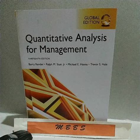 Quantitative Analysis For Management Thirteen Editionbarry Render Lazada Ph