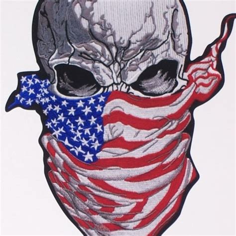 Skull American Flag Bandana Decal Etsy