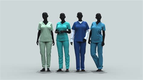 Artstation Female Nurse Uniform Game Assets