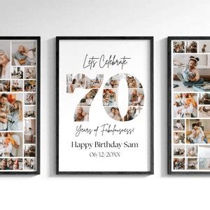 70th Birthday Sign Celebrating The 70 Personalizable Picture Collage