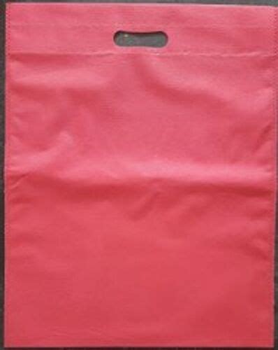 60 Gsm Non Woven Red D Cut Shopping Bags Handle Material Polyester