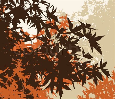 Colored Landscape Of Automn Brown Foliage Vector Illustrationthe