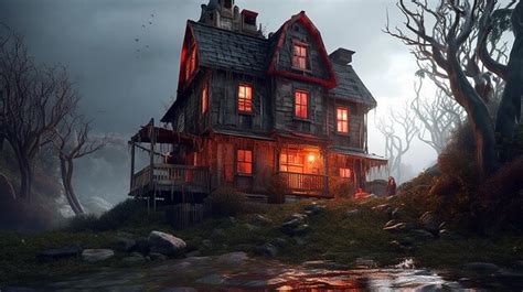 premium photo horror house