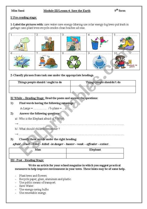 Lesson 4 Save The Earth Worksheet Vocabulary Worksheets Save Earth Writing Expressions