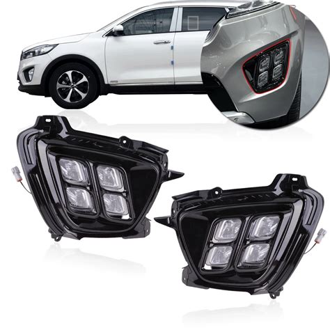 CAPQX 1Pair Front Bumper LED Fog Light For KIA Sorento 2015 2016 2017