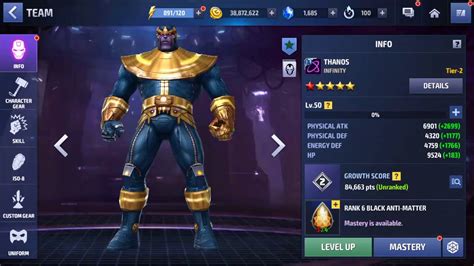 How To Rank Up Thanos 1 To 6 Full Mastery Marvel Future Fight