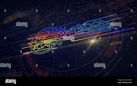 Cyber Security Key Icono Proyecto Creando Concepto Abstracto De