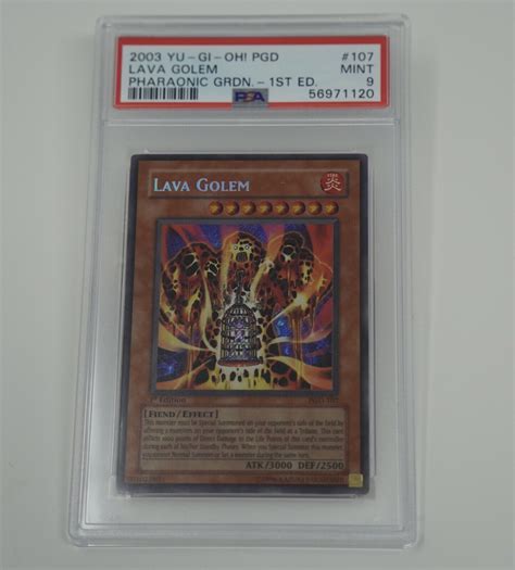 Psa Mint Yugioh Lava Golem St Edition Secret Rare Pgd Pop