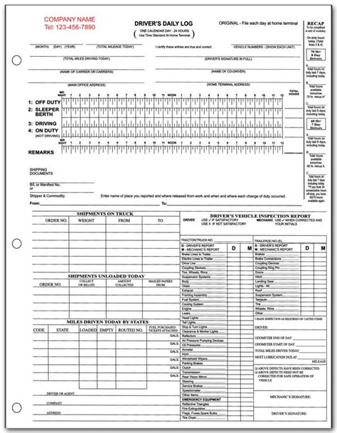 Hgv Drivers Log Book Template Boostrom