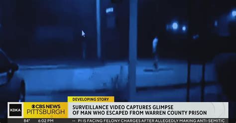 Police Man Believed To Be Escapee Michael Burham Caught On Camera Cbs Pittsburgh