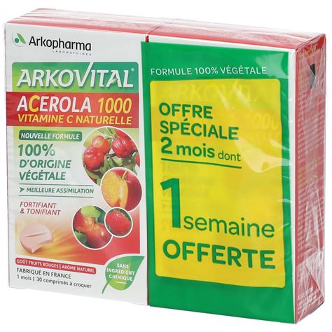 Arkopharma Arkovital Acérola 1000 vitamine C 2x30 pc s Redcare