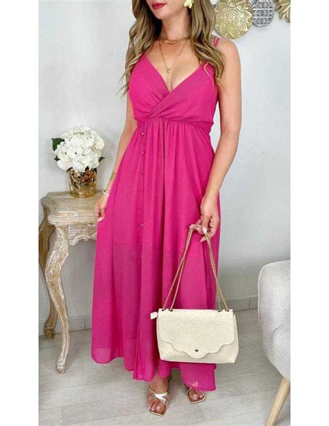 Mode Femme Ma Jolie Robe Longue Cache Coeur Fuschia My Look Feminin