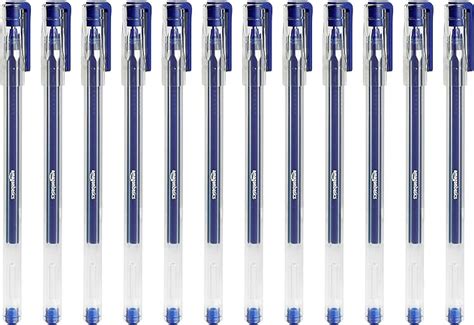 Amazon Basics Hexagonal Gel Ink Pens Blue Pack Of 12 Amazon Co Uk