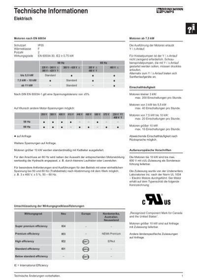 Technische Informationen Brinkmann Pumps