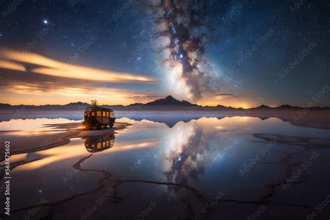 Night Sky Adventure_ Milky Way at Salar de Uyuni, Bolivia Stock ...