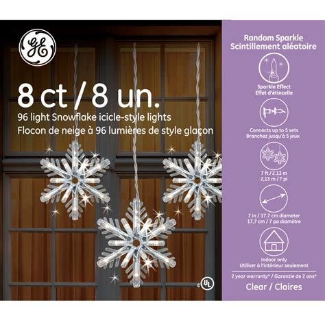 78937 GE Random Sparkle Incandescent 96 Light Snowflake Icicle Style