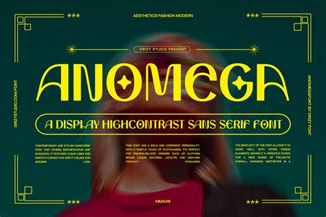 Anomega A Display High Contrast Sans Serif Font Drizy Studio