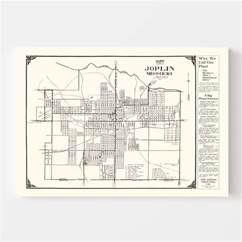 Vintage Map Of Joplin Missouri 1923 By Teds Vintage Art