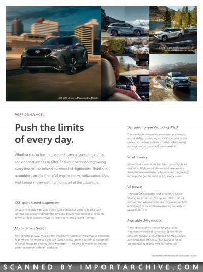 2022 Toyota Highlander Brochure EBrochure ImportArchive