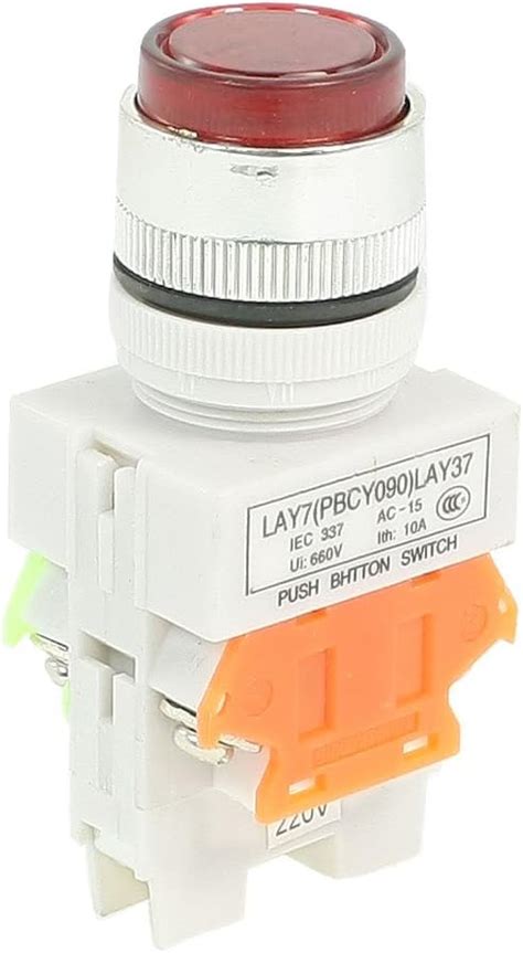 Uxcell Vac No Nc Dpst Momentary Red Push Button Switch With