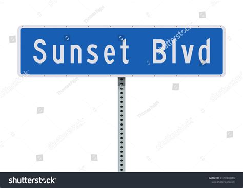 Sunset Blvd Street Sign Over 1 Royalty Free Licensable Stock Vectors