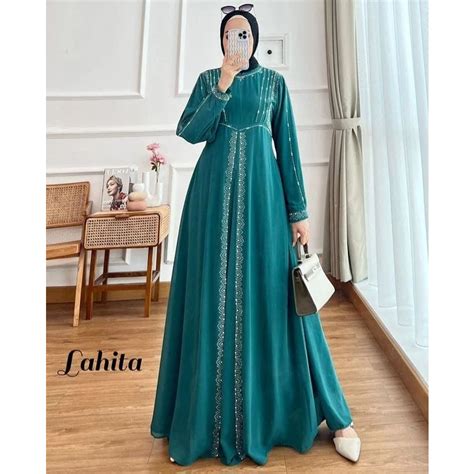 Jual Gamis Lahita Dress Terbaru Bahan Ceruty Baby Doll Premium Full