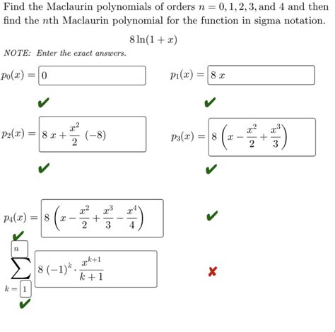 Solved Find the Maclaurin polynomials of orders n = 0, 1, 2, | Chegg.com